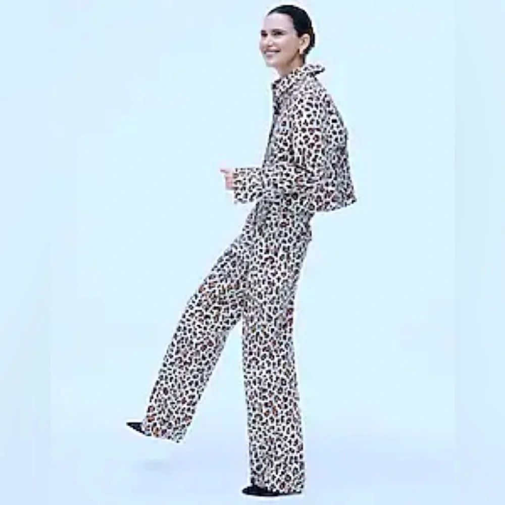 J.Crew Collection pleated wide-leg pant in leopard trench canvas BP297